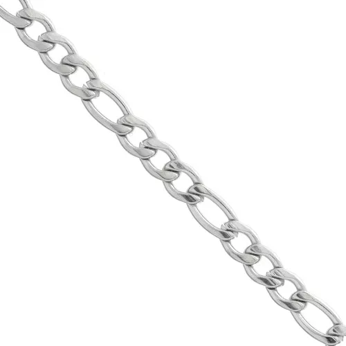 Cadena con eslabón figaro (1x3) 4 mm Acero inox x1m