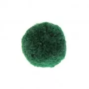Pompón redondo sintético 2 cm Verde Oscuro x1