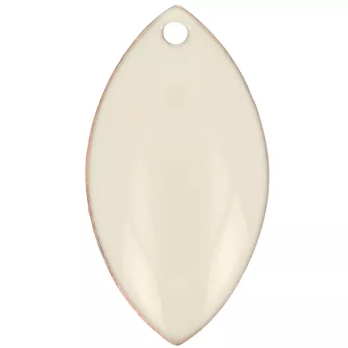 Navettes de metal y resina epoxi 19x10 mm Color crema x 8