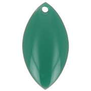 Navettes de metal y resina epoxi 19x10 mm verde esmeralda x 8