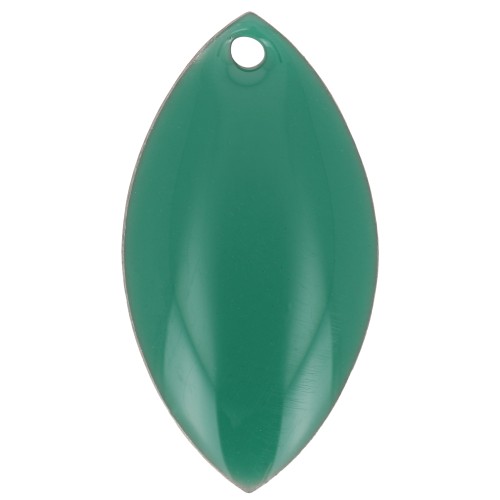Navettes de metal y resina epoxi 19x10 mm verde esmeralda x 8