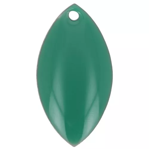 Navettes de metal y resina epoxi 19x10 mm verde esmeralda x 8
