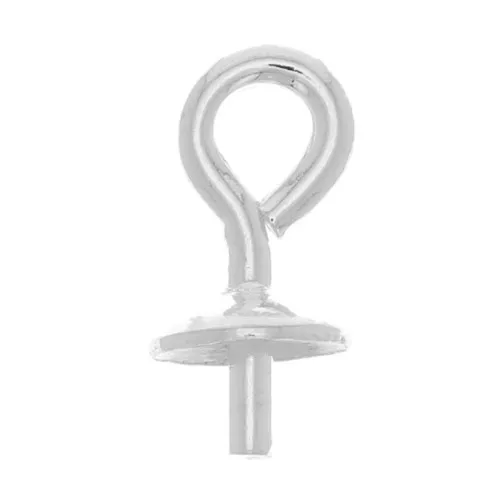 Enganche para redonda mitad-perforada 6 8 y 10 mm Plata 925