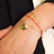 Colgante cuadrado facetado 10 mm imitación gema - Hydro Peridot x1