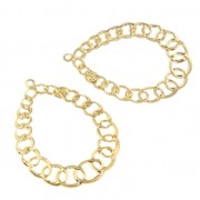 Colgantes ligeros filigranados gotas 34x25.5 mm dorado x2