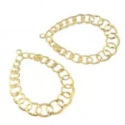 Colgantes ligeros filigranados gotas 34x25.5 mm dorado x2