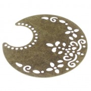 Colgantes ligeros filigranados con forma de luna 50.5x48 mm bronce x2