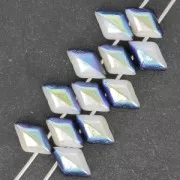 Cuentas de vidrio Gemduo 2 agujeros 8x5 mm Crystal Volcano Backlit x10g