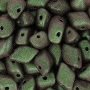 Cuentas de vidrio Gemduo 2 agujeros 8x5 mm Metallic Mat Chameleon Green x10g|raw }}