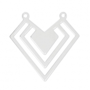 Entrepieza/Colgante 2 anillas Escudo 22x21.5 mm de Plata 925 x1