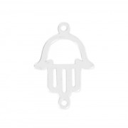 Entrepieza 2 anillas Mano de Fátima 15.5x11 mm de Plata 925 x1