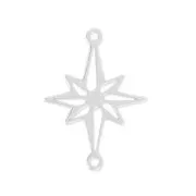 Entrepieza 2 anillas rosa de los vientos 19x14 mm de Plata 925 x1