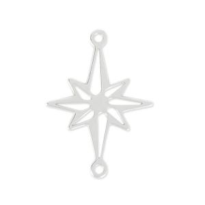 Entrepieza 2 anillas rosa de los vientos 19x14 mm de Plata 925 x1