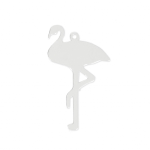 Colgante Flamenco Rosa 25x15 mm de Plata 925 x1