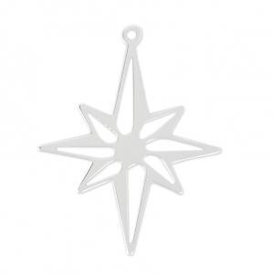 Colgante rosa de los vientos 26x21 mm de Plata 925 x1