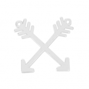 Entrepieza/Colgante 2 anillas Doble Flechas 19x17 mm de Plata 925 x1