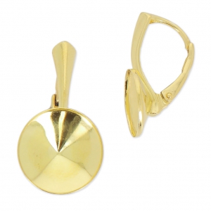 Ganchos pendientes cabuchón para Rivoli 1122 12 mm Plata 925 dorado con oro finox2