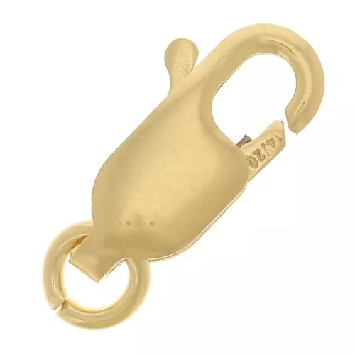 Cierre de langosta de 11 mm de largo con baño de oro (oro laminado) x1