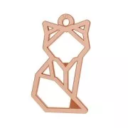 Dije zorro de origami 17 mm de Plata 925 dorado rosa x1
