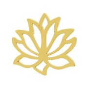 Colgante / Entrepieza Flor de Loto 12 mm de Plata 925 dorado con oro fino x1
