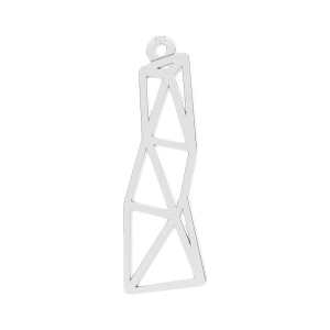 Colgante rectángulo de origami 23.4 mm de Plata 925 x1