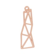 Colgante rectángulo de origami 23.4mm de Plata 925 dorado rosa x1