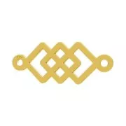 Entrepieza 2 anillas 3 cuadrados 17x6.5 mm de Plata 925 Dorado con oro fino x1