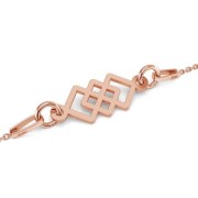 Entrepieza 2 anillas 3 cuadrados 17x6.5 mm de Plata 925 Dorado con oro fino x1