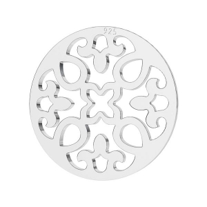 Entrepieza redonda rosetón 13 mm de Plata 925 x1