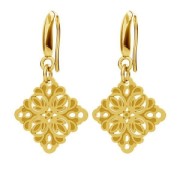 Entrepieza/Colgante mandalas 12 mm de Plata 925 dorado con oro fino x1