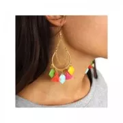 Dijes gotas de metal y resina epoxi 21x11.5mm Color Verde x 8