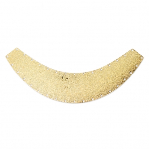 Entrepieza torque multi-agujeros de metal diamantado media luna 156x60 mm dorado x1