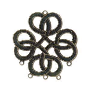 Entrepieza/Chandelier estampe motivo ethnique 5 anillas 25 mm bronce x2