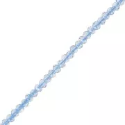 Redondas planas facetadas 2x1.5mm Luster Transparent Blue x34cm