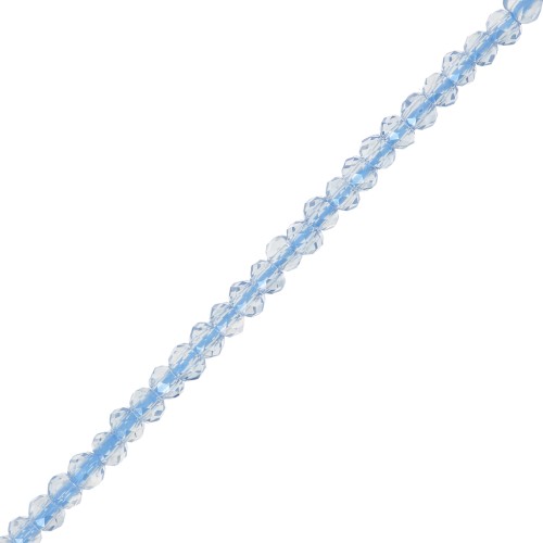 Redondas planas facetadas 2x1.5mm Luster Transparent Blue x34cm