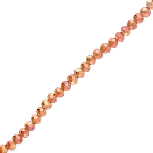 Cuentas facetadas redondas - aplanadas redondas - 4.5x3.5mm Topacio Brillante Oro x36cm