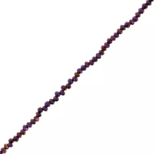 Redondas planas facetadas 2x1.5 mm Light Purple Iris x35cm