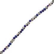 Redondas planas facetadas 2.2x2.9 mm Black Diamond Metallic Blue AB x40cm