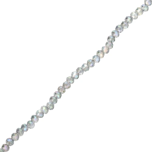 Cuentas facetadas redondas - aplanadas redondas - 3,5x3 mm Gris Lustre x31cm