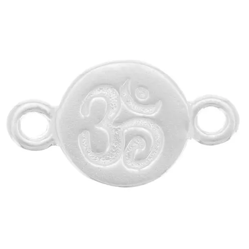 Entrepieza mantra om 2 anillas 13x8 mm de Plata 925 x1