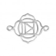 Entrepieza Chakra raíz 2 anillas 20x15 mm de Plata 925 x1|raw }}