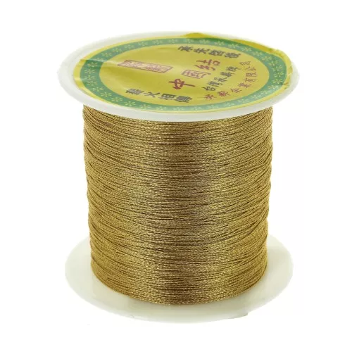 Hilo nilón trenzado metalizado 0.3 mm dorado x170 m