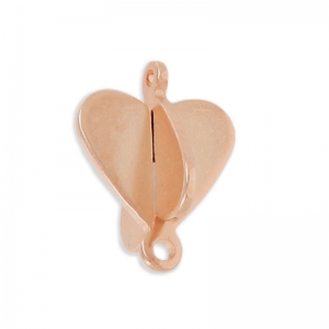 Entrepieza corazón con efecto 3D de latón 12.7 mm dorado rosa HQ x1