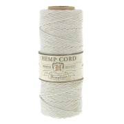 Bobina de 62 metros de hilo de cáñamo Hemp Cord 1.1 mm Blanco