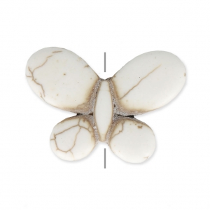 Cuenta Piedra Forma de Mariposa de imitación Howlite teñida 25x35 mm Hueso x1