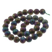 Cuentas Cuentas redondas Druzy Agate 10 mm Iris x5