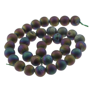 Cuentas Cuentas redondas Druzy Agate 10 mm Iris x5