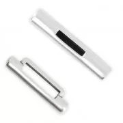 Cierre cilindro T 30 mm para cordón 10 mm plateado antiguo x1