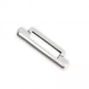 Cierre cilindro T 30 mm para cordón 10 mm plateado antiguo x1