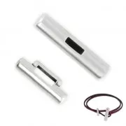 Cierre cilindro T 25 mm para cordón 5 mm plateado antiguo x1